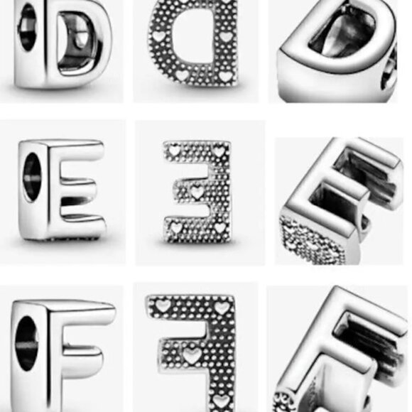 Sterling Silver Letter Alphabet Charm - Picture 4 of 10